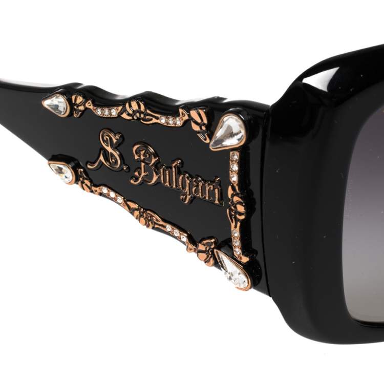 Pre Owned Bvlgari Black Gradient Limited Edition 8048-B Oversized Sunglasses