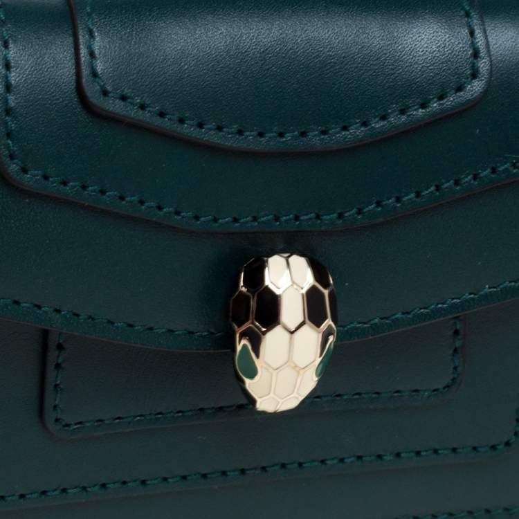 Pre Owned Bvlgari Green Leather Serpenti Forever Charm