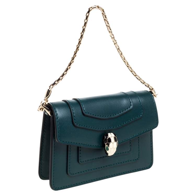 Pre Owned Bvlgari Green Leather Serpenti Forever Charm