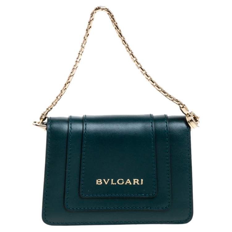 Pre Owned Bvlgari Green Leather Serpenti Forever Charm