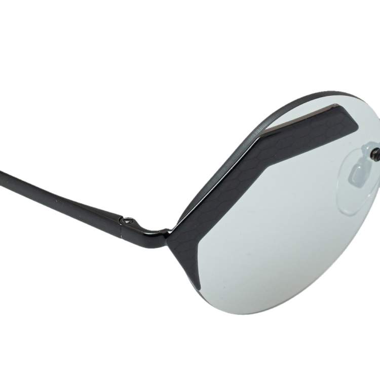 Pre Owned Bvlgari Matte Black /Grey 6089 Serpenteyes Round sunglasses