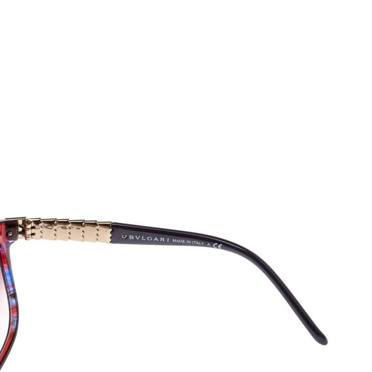 Pre Owned Bvlgari Blue Red 8155 Fantasy Gradient Square Sunglasses