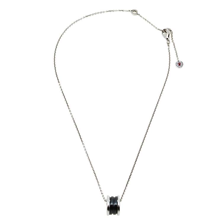 Pre Owned Bvlgari Save the Children B.Zero1 Ceramic Silver Pendant Necklace