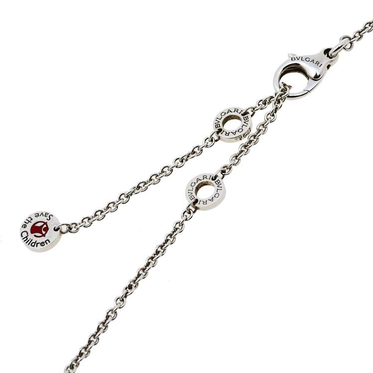 Pre Owned Bvlgari Save the Children B.Zero1 Ceramic Silver Pendant Necklace