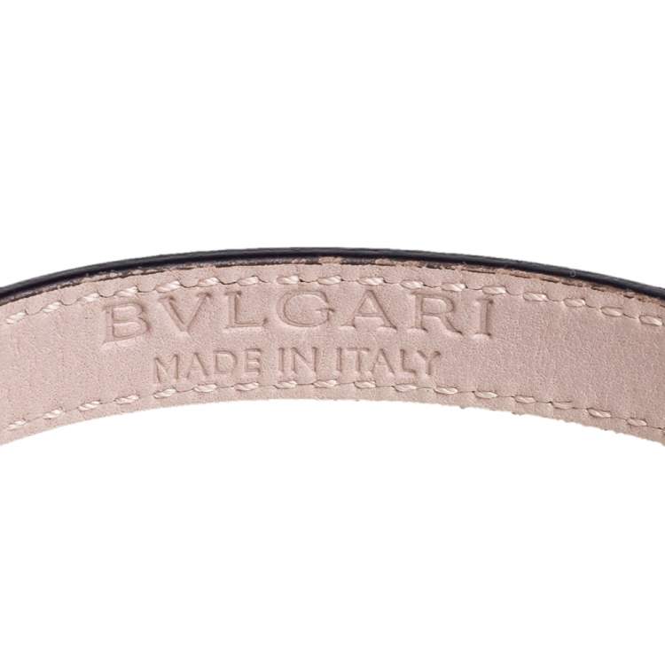 Pre Owned Bvlgari Green Karung Leather Serpenti Bracelet