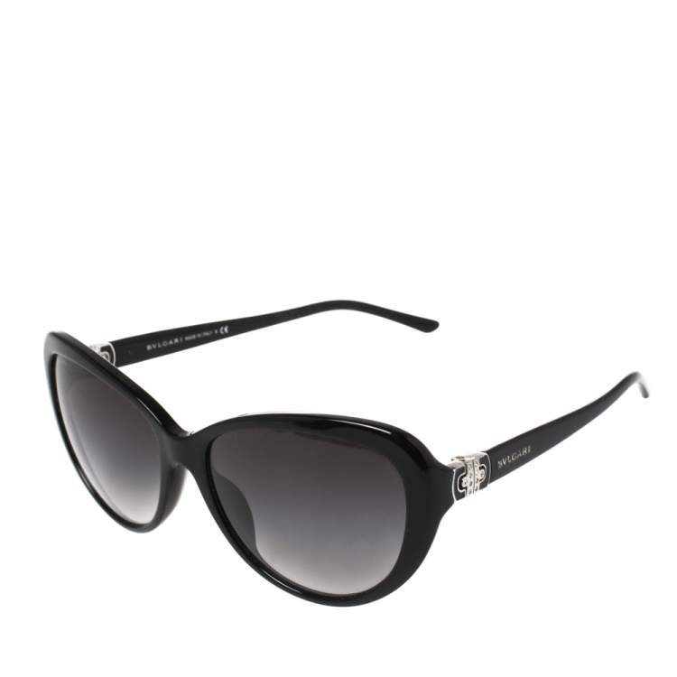 Pre Owned Bvlgari Black/ Black Gradient 8131B - B Cat-Eye Sunglasses