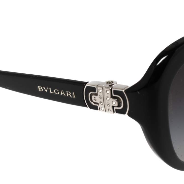 Pre Owned Bvlgari Black/ Black Gradient 8131B - B Cat-Eye Sunglasses