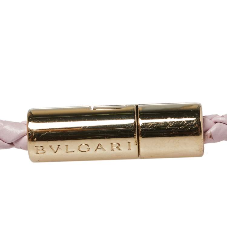 مملوكة مسبقًا Bvlgari Serpenti Forever Rosa di Francia Enamel Braided Leather Bracelet 