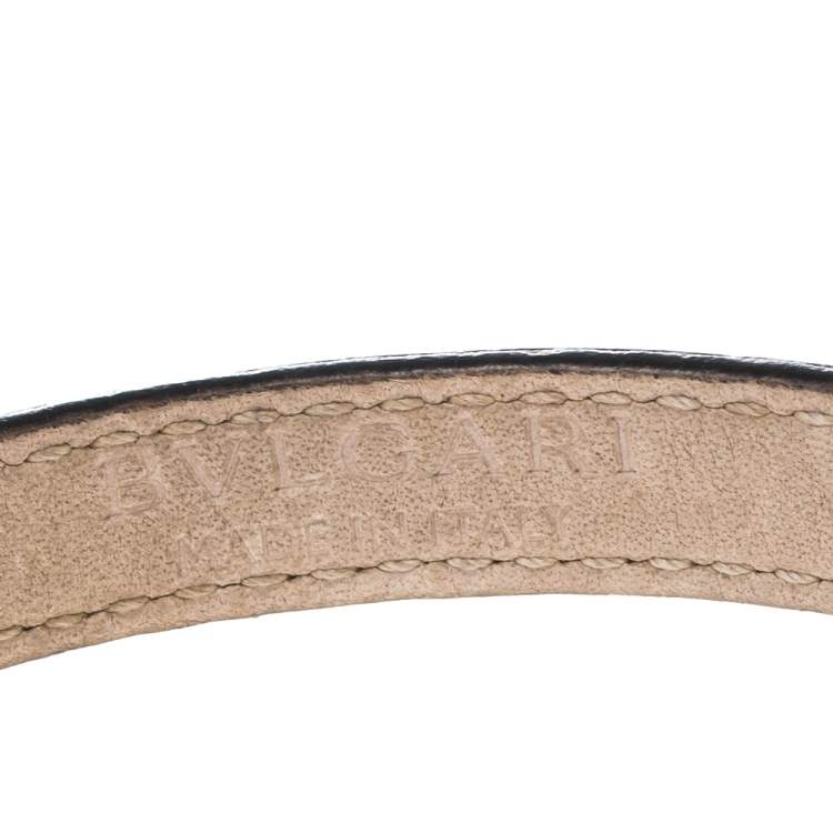 Pre Owned Bvlgari Dark Green Karung Leather Serpenti Forever Bracelet