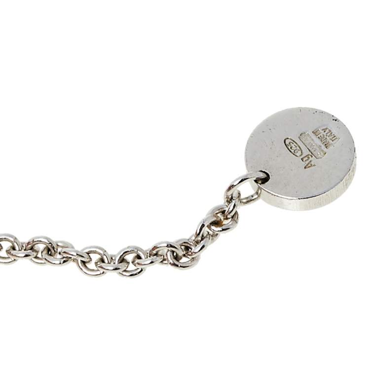 Pre Owned Bvlgari Save the Children Sterling Silver Black Ceramic Pendant Necklace