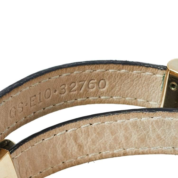 Pre Owned Bvlgari Black Leather Double Coiled Wrap Bracelet