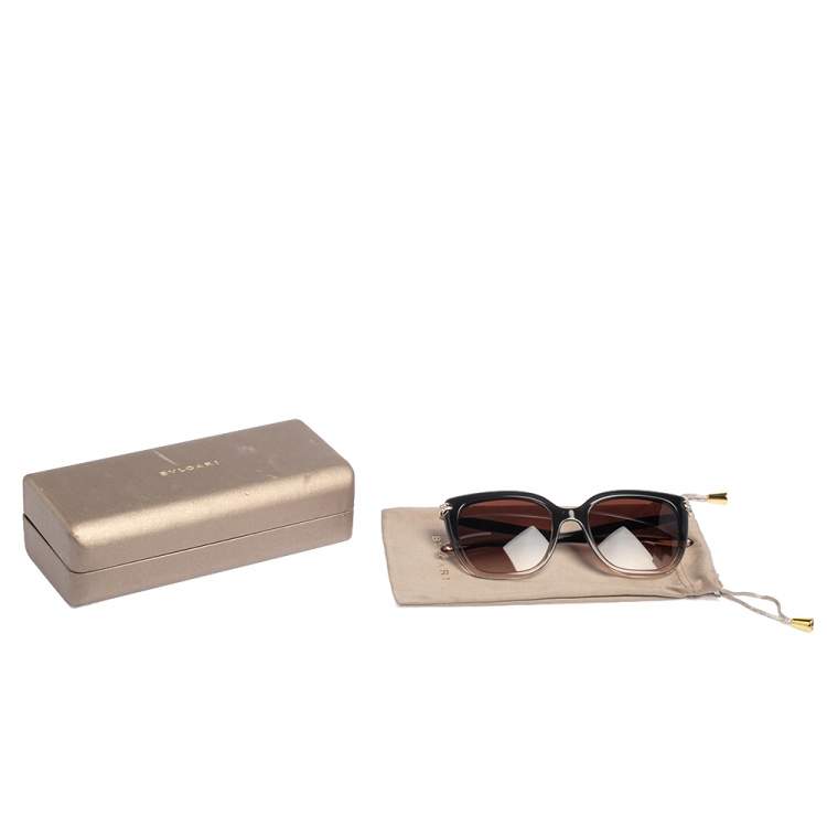 Pre Owned Bvlgari Black Ombre/Brown 8207B Gradient Square Sunglasses