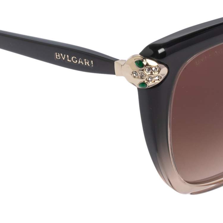 Pre Owned Bvlgari Black Ombre/Brown 8207B Gradient Square Sunglasses