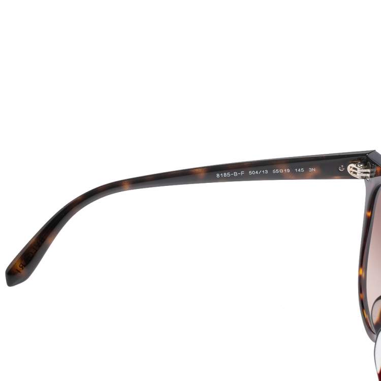 Pre Owned Bvlgari Brown Havana 8185BF Oval Sunglasses