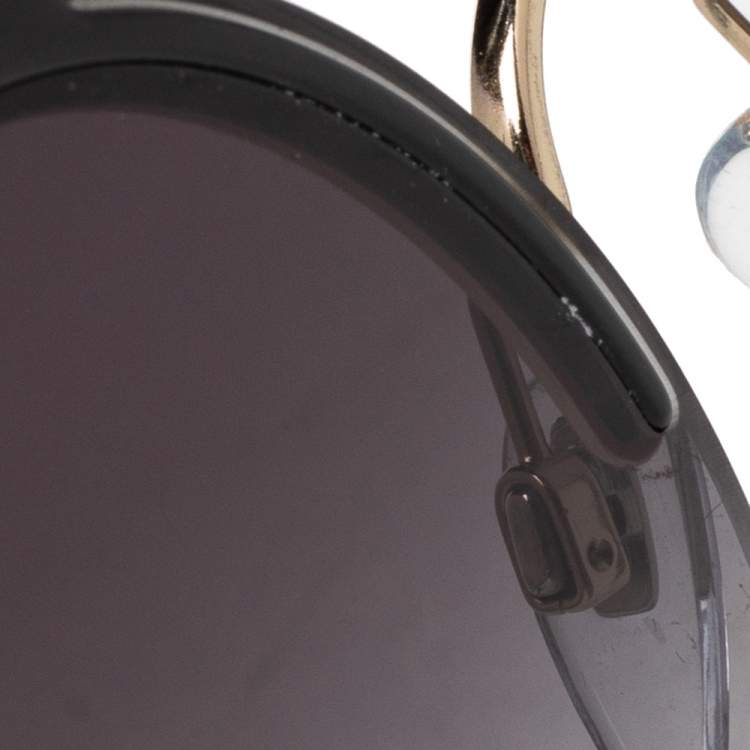 Pre Owned Bvlgari Black 6088 Gradient Round Sunglasses