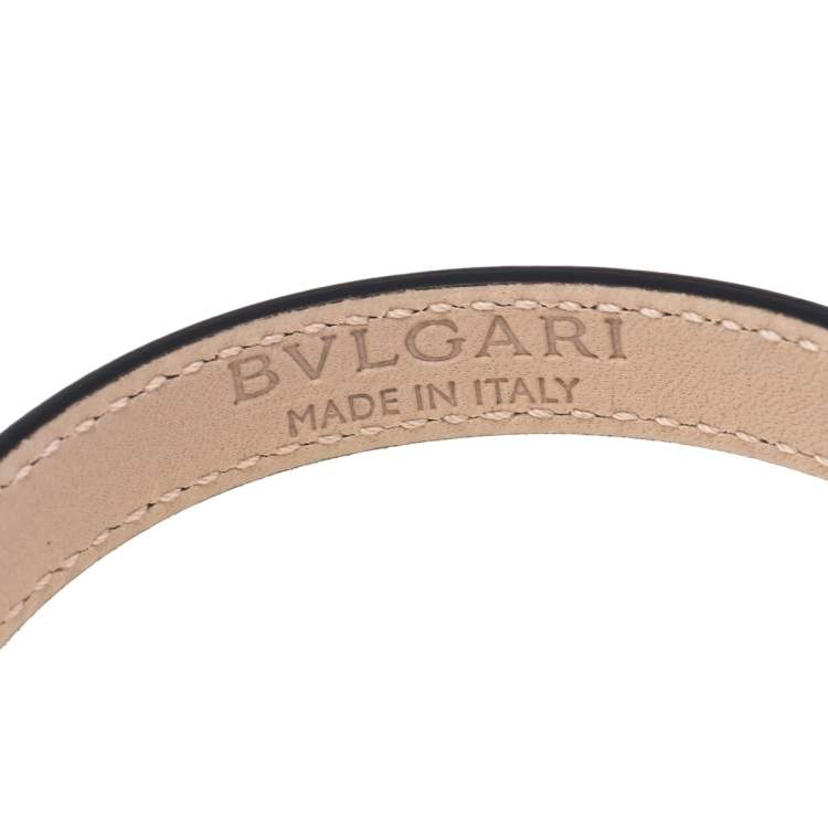 Pre Owned Bvlgari Turquoise Leather Serpenti Forever Bracelet