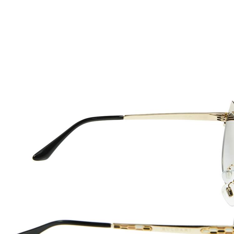 Pre Owned Bvlgari Black/ Grey Gradient Serpenti 6095 Cat Eye Sunglasses 