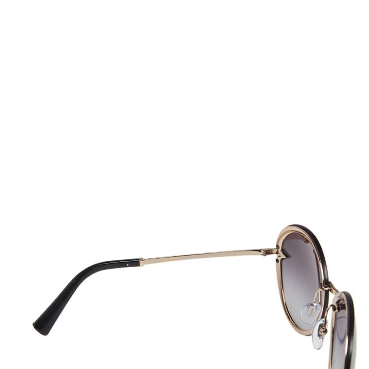 Pre Owned Bvlgari Black / Grey Gradient 6101B Diva's Dream Oval Sunglasses