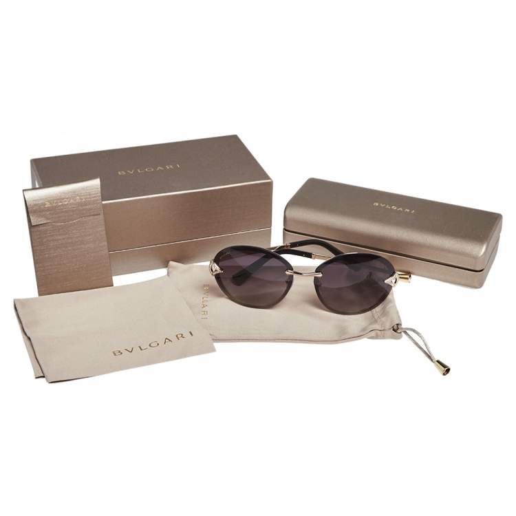 Pre Owned Bvlgari Black / Grey Gradient 6101B Diva's Dream Oval Sunglasses