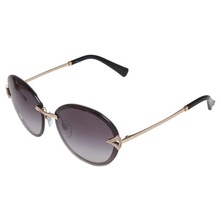 Pre Owned Bvlgari Black / Grey Gradient 6101B Diva's Dream Oval Sunglasses