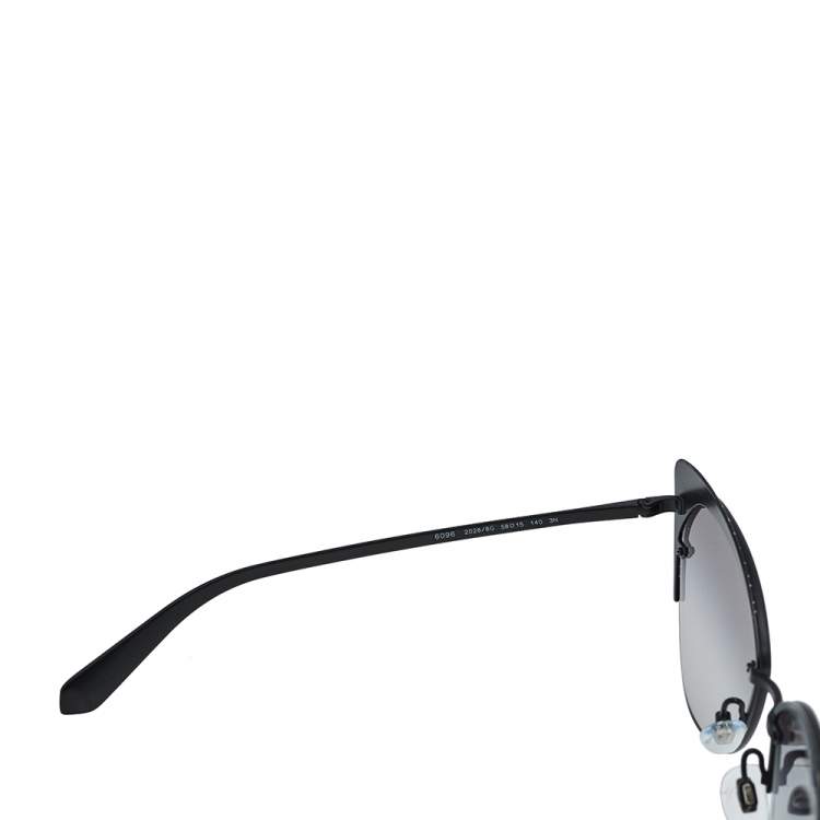 Pre Owned Bvlgari Black / Grey Gradient Serpenti BV 6096 Cat Eye Sunglasses