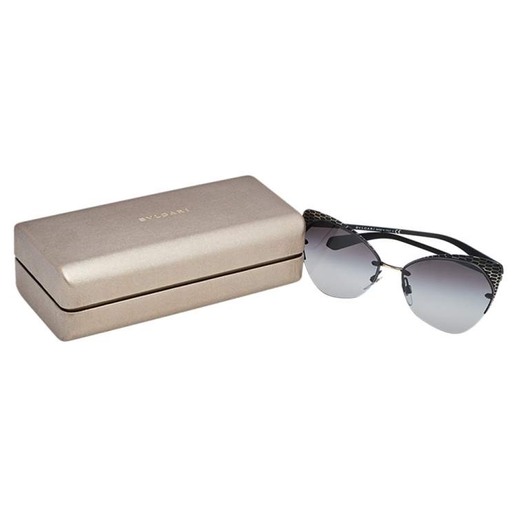 Pre Owned Bvlgari Black / Grey Gradient Serpenti BV 6096 Cat Eye Sunglasses
