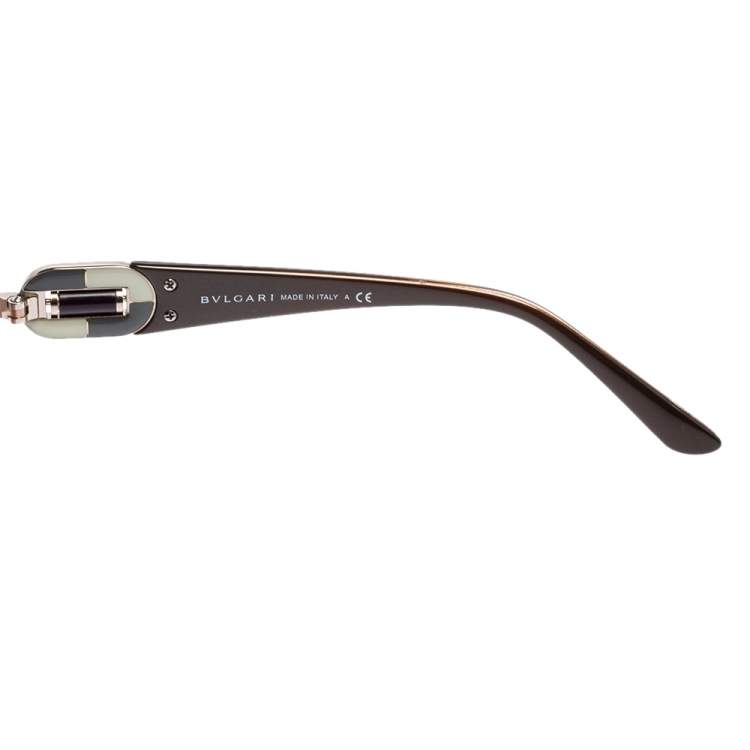 Pre Owned Bvlgari Brown Acetate 6053-B Gradient Aviator Sunglasses