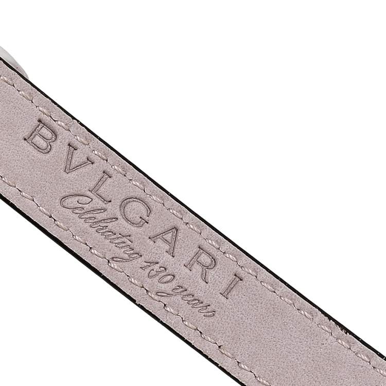 Pre Owned Bvlgari  Brown Leather Two Tone Monete Coin Wrap Bracelet