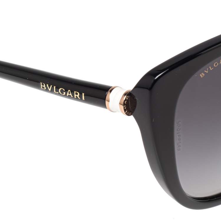 Pre Owned Bvlgari Black/Grey Gradient 8177 Cat-Eye Sunglasses
