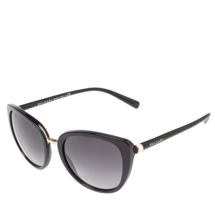 Pre Owned Bvlgari Black/Grey Gradient 8177 Cat-Eye Sunglasses