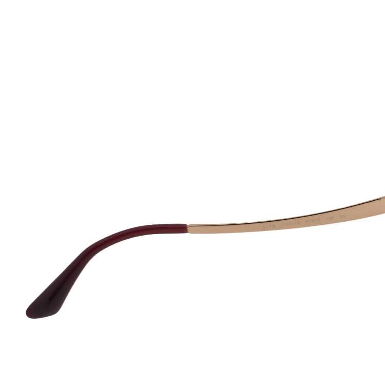 Pre Owned Bvlgari Burgundy/ Rose Gradient Mirror Serpenti Cat Eye Sunglasses