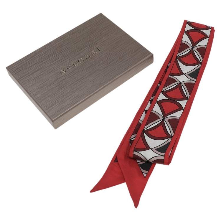 Pre Owned Bvlgari Red Divas Dream Silk Shelley Bandeau 