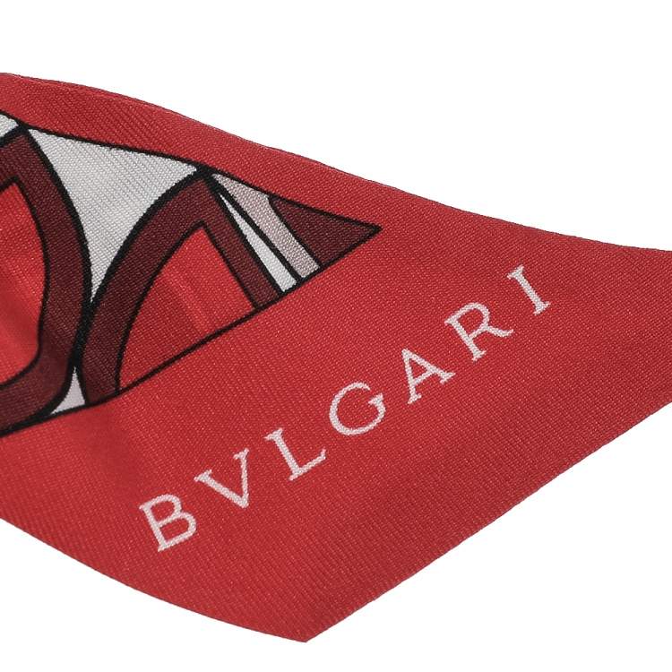 Pre Owned Bvlgari Red Divas Dream Silk Shelley Bandeau 