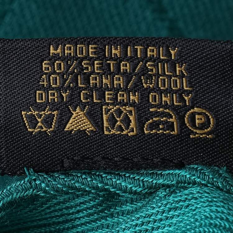 Pre Owned Bvlgari Green Logomania Silk Wool Stole