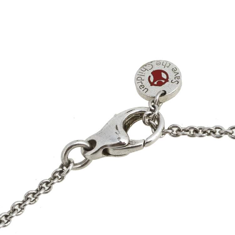 Pre Owned Bvlgari Save The Children B.Zero1 Black Ceramic Silver Pendant Necklace