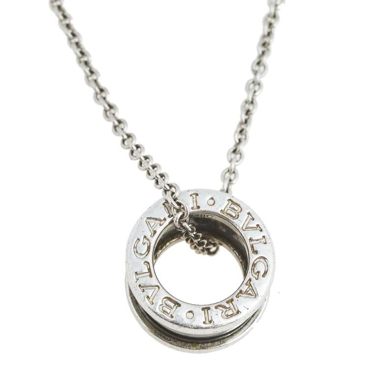 Pre Owned Bvlgari Save The Children B.Zero1 Black Ceramic Silver Pendant Necklace