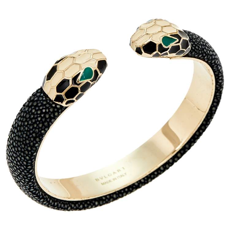 Bvlgari Serpenti Forever Bracelet - Gold-Plated Cuff, Bracelets - BUL56365  | The RealReal