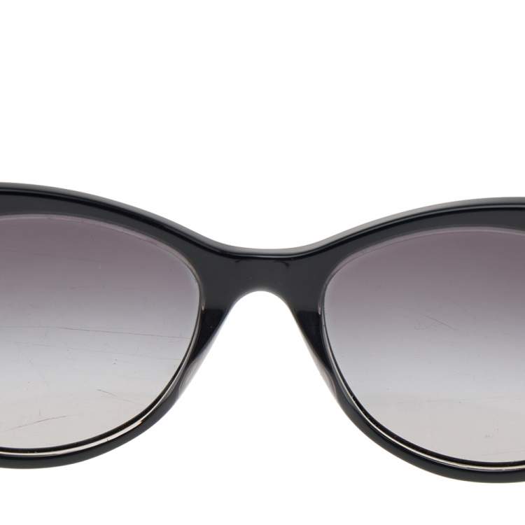 Pre Owned Bvlgari Black Gradient 8168-B Embellished Cat Eye Sunglasses