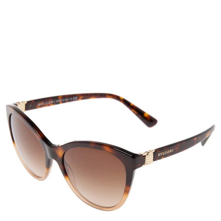 Pre Owned Bvlgari Brown 8197 Wayfarer Sunglasses