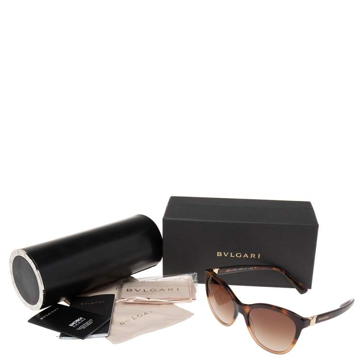 Pre Owned Bvlgari Brown 8197 Wayfarer Sunglasses