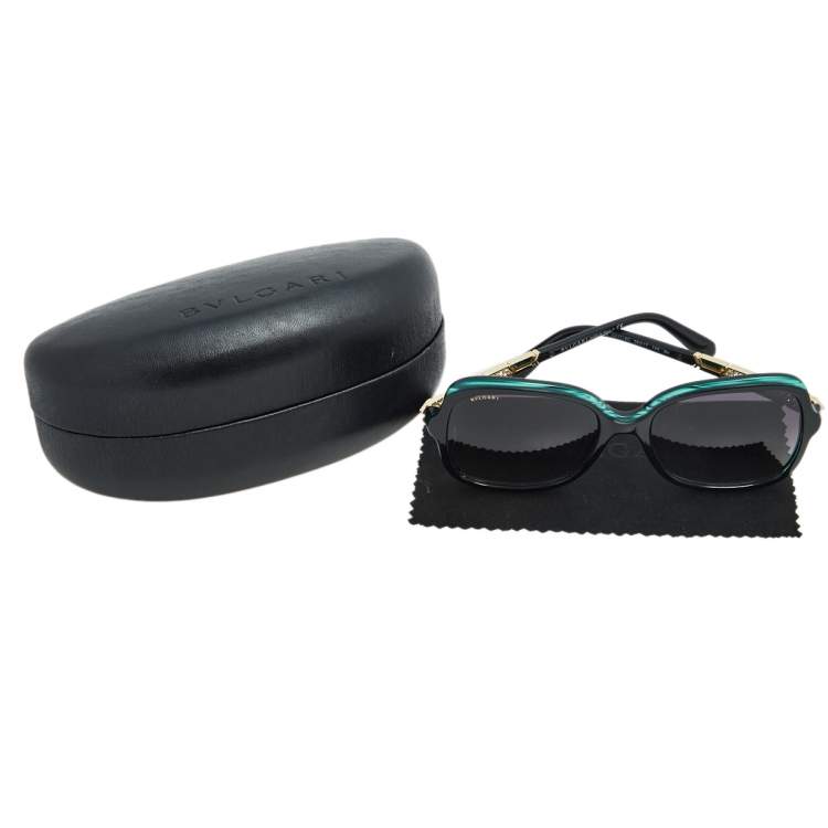 Pre Owned Bvlgari Bicolor/Black Gradient BV8181 Rectangle Sunglasses