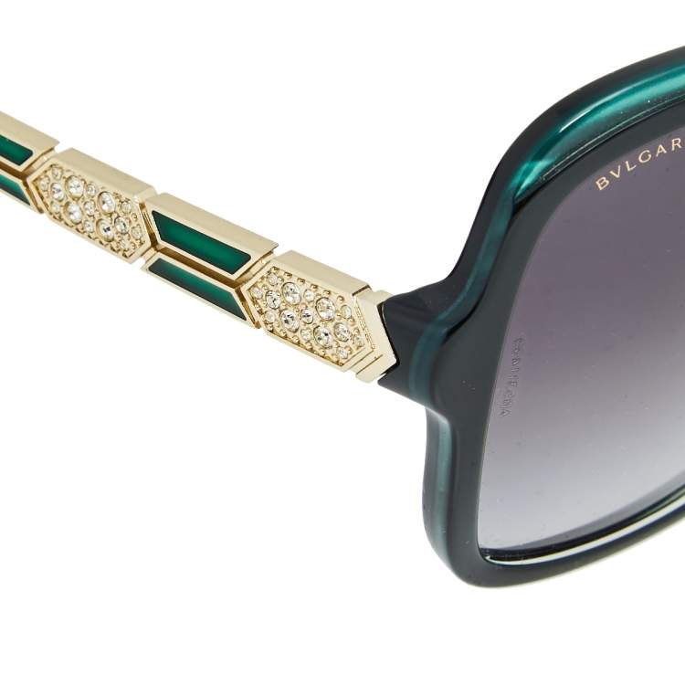 Pre Owned Bvlgari Bicolor/Black Gradient BV8181 Rectangle Sunglasses