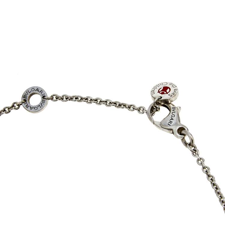 Pre Owned Bvlgari Save The Children B.Zero1 Black Ceramic Silver Pendant Necklace