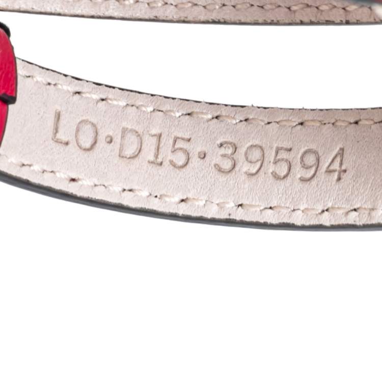 Pre Owned Bvlgari Serpenti Forever Pink Leather Double Wrap Bracelet 