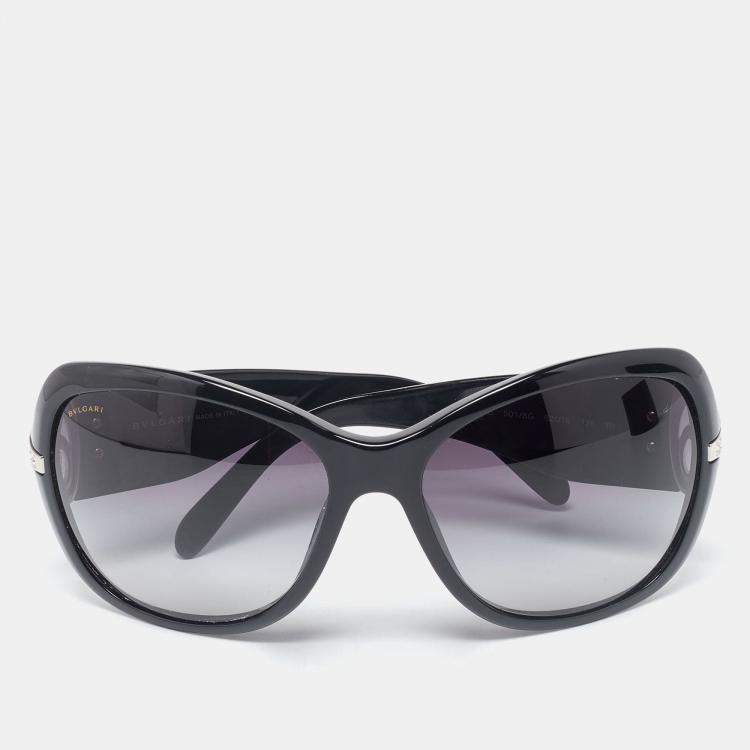 Bvlgari Black & Crystal Embellished/Grey Gradient 8044-B Oversized  Sunglasses Bvlgari | TLC