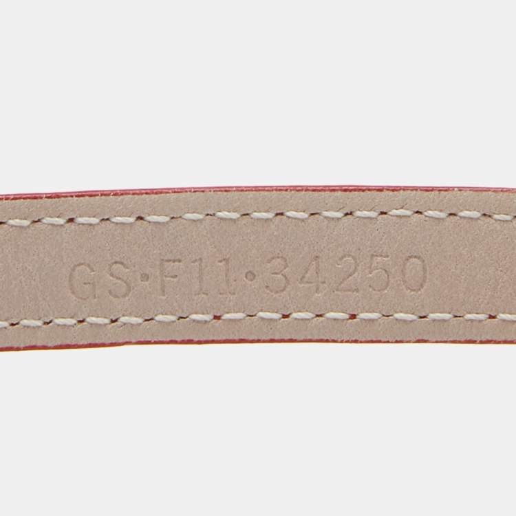 Pre Owned Bvlgari Red Leather Gold Tone Double Coiled Wrap Bracelet