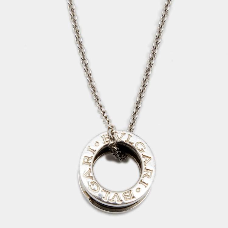 Pre Owned Bvlgari B.Zero1 Save The Children Black Ceramic Sterling Silver Pendant Necklace