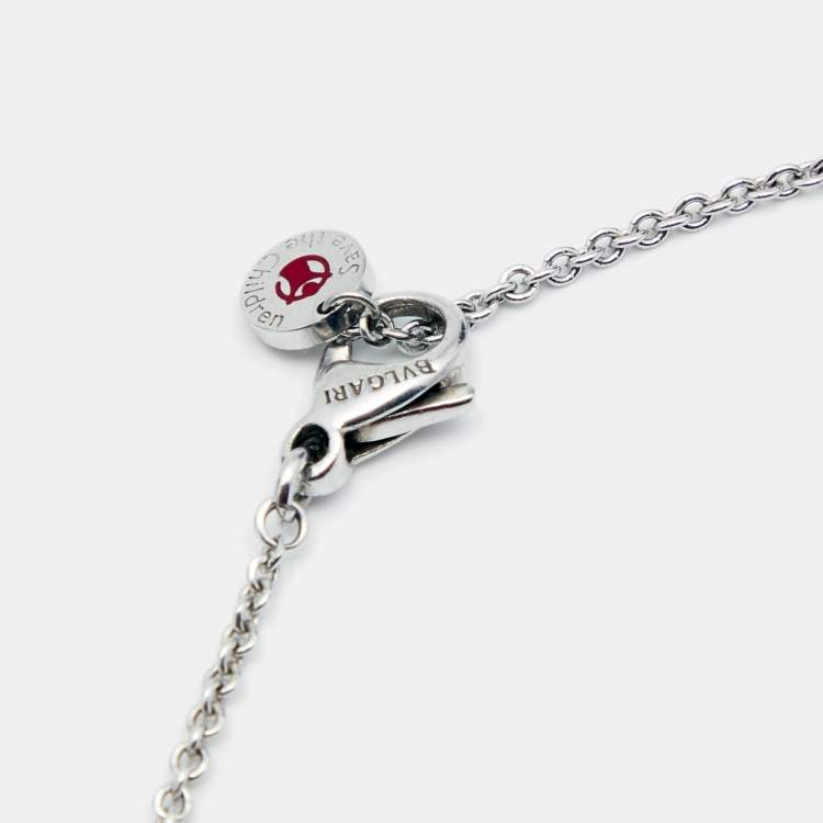 Pre Owned Bvlgari B.Zero1 Save the Children Black Ceramic Sterling Silver Pendant Necklace