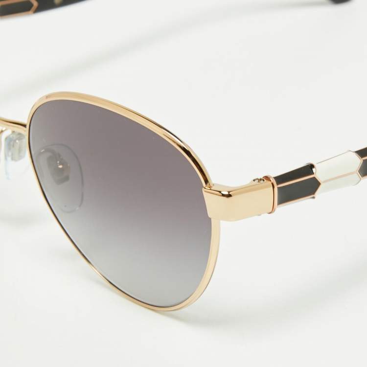 Pre Owned Bvlgari Black 6155 Oval Sunglasses