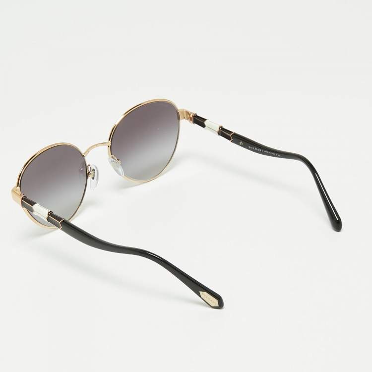 Pre Owned Bvlgari Black 6155 Oval Sunglasses